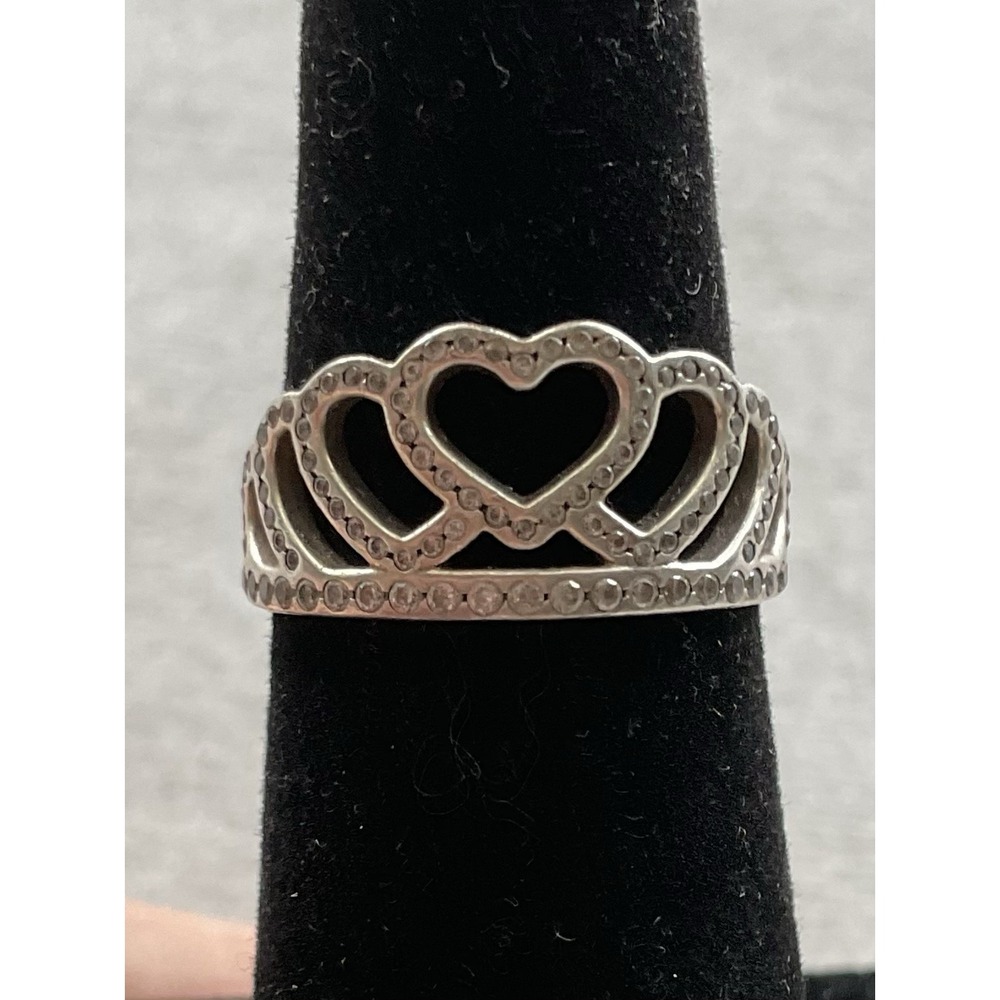 Pandora Hearts Tiara Ring ALE 925 Sterling Silver Size 4.5